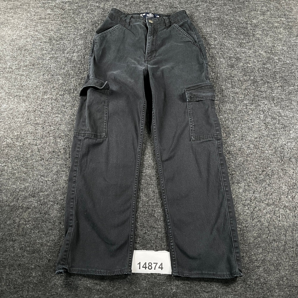 Hollister Cargo Pants Womens 0R Black Good Ultra High Rise Dad Pant